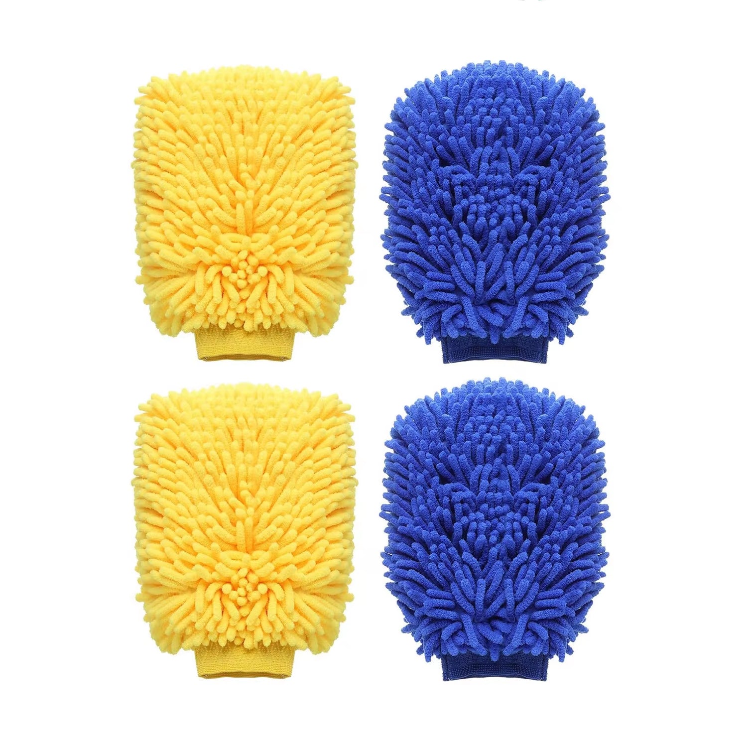 High Quality Wholesale 100% Microfiber Hair Grey Waterproof Car Washing Detailing Mitts Premium Car Cleaning Product