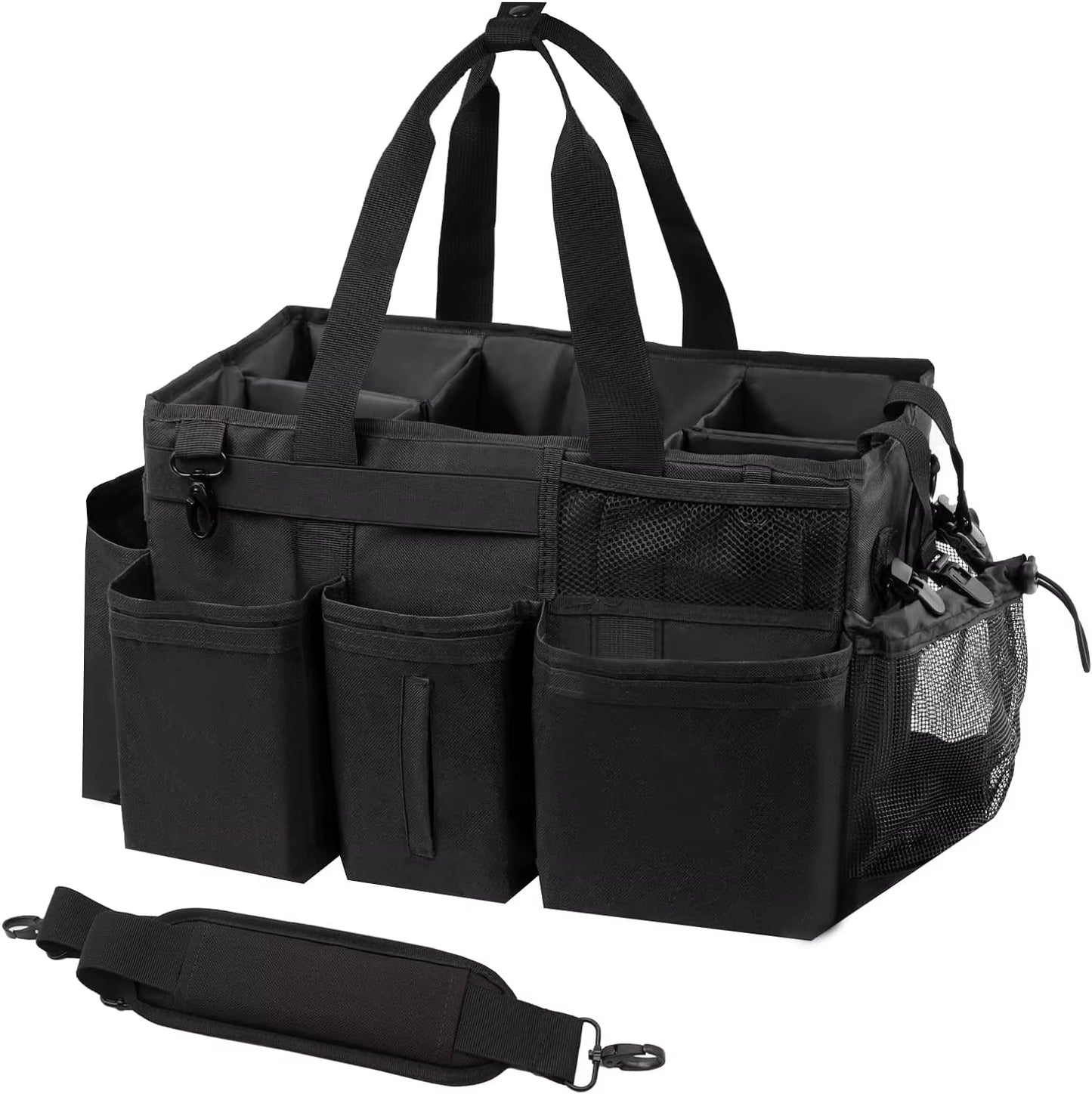 Free Sample Cleaning Supplies Bag with Handles Cleaning Product Rolling Organizer for Car Wash and Housekeeping
