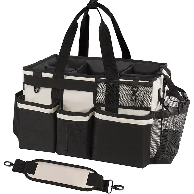Free Sample Cleaning Supplies Bag with Handles Cleaning Product Rolling Organizer for Car Wash and Housekeeping