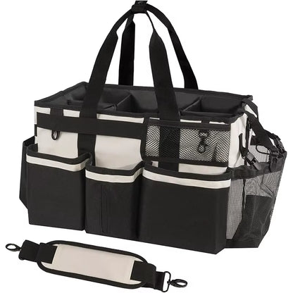 Free Sample Cleaning Supplies Bag with Handles Cleaning Product Rolling Organizer for Car Wash and Housekeeping