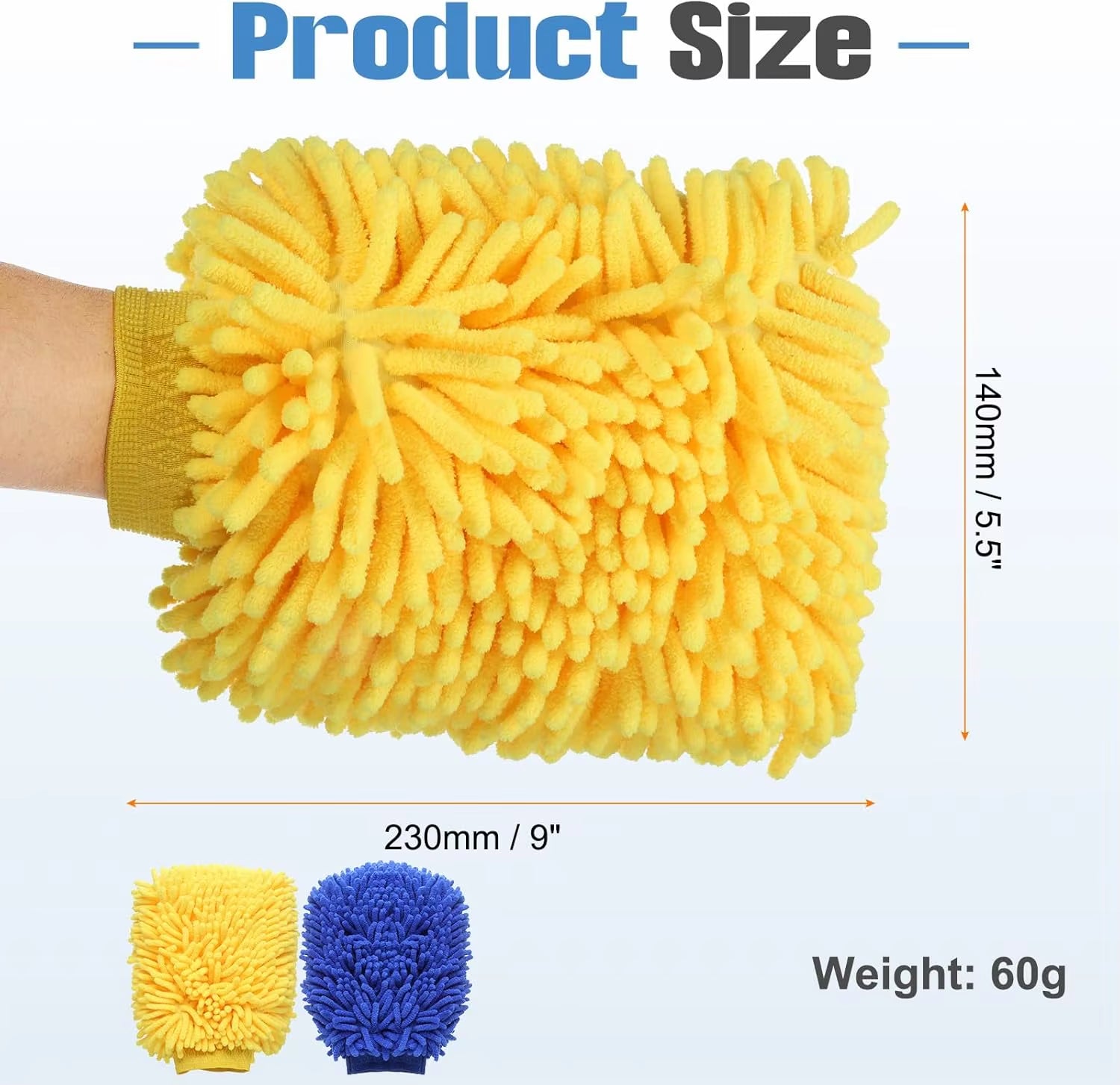 High Quality Wholesale 100% Microfiber Hair Grey Waterproof Car Washing Detailing Mitts Premium Car Cleaning Product