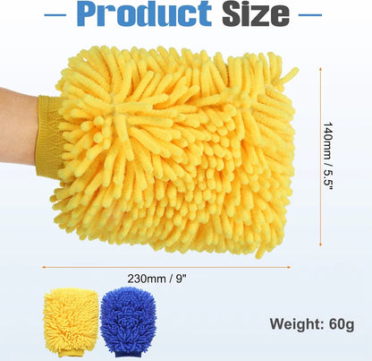 High Quality Wholesale 100% Microfiber Hair Grey Waterproof Car Washing Detailing Mitts Premium Car Cleaning Product
