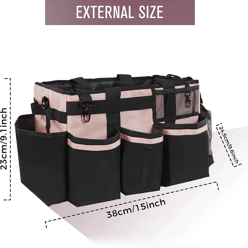 Free Sample Cleaning Supplies Bag with Handles Cleaning Product Rolling Organizer for Car Wash and Housekeeping