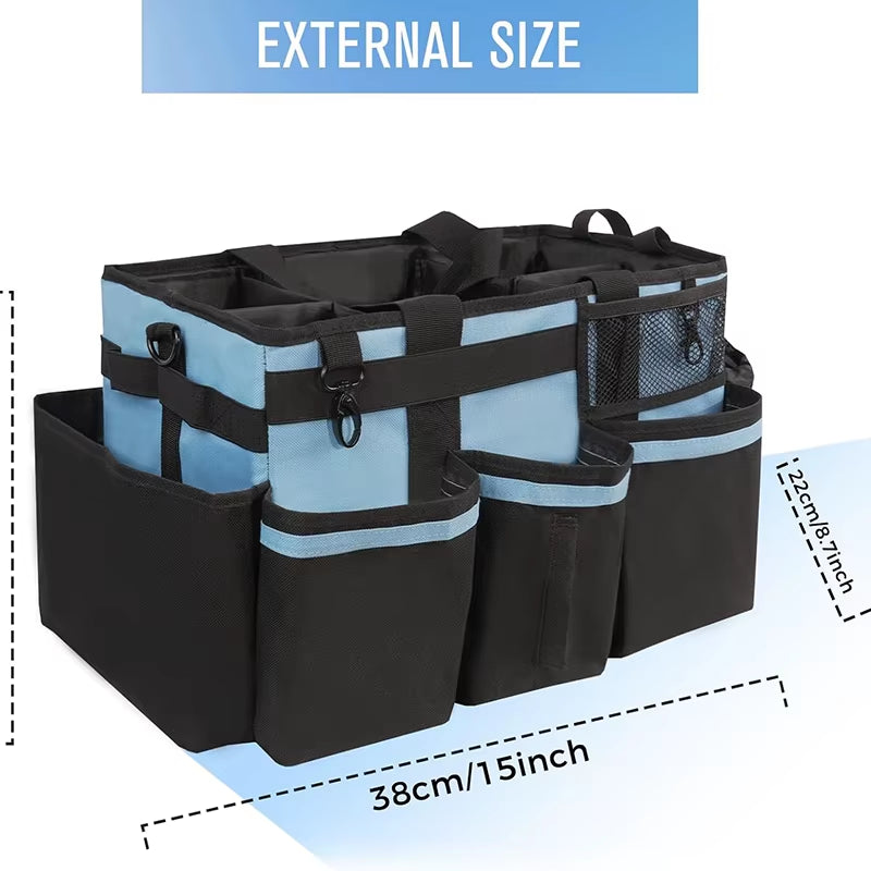 Free Sample Cleaning Supplies Bag with Handles Cleaning Product Rolling Organizer for Car Wash and Housekeeping