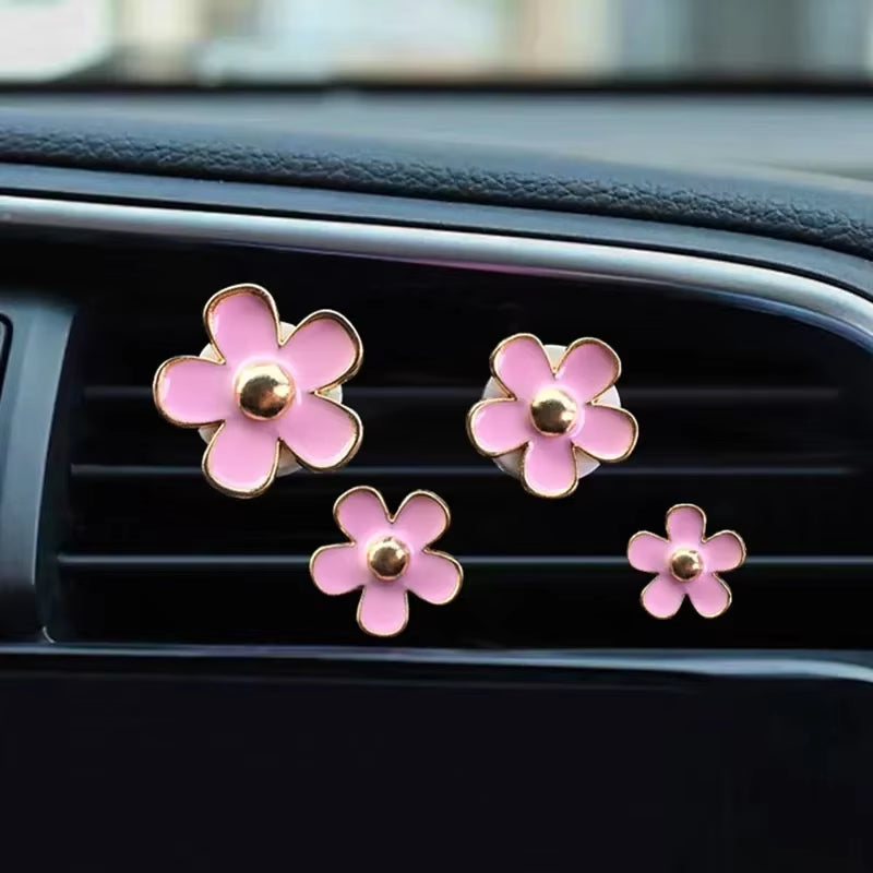 Car Outlet Vent Perfume Clips Conditioning Aromatherapy Freshener with Cute Flower Design