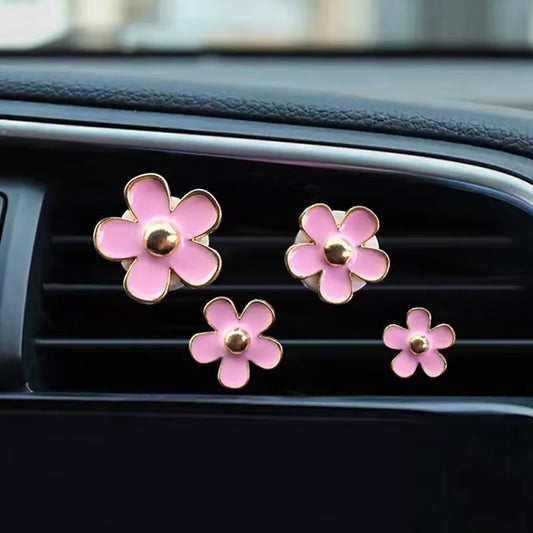 Car Outlet Vent Perfume Clips Conditioning Aromatherapy Freshener with Cute Flower Design
