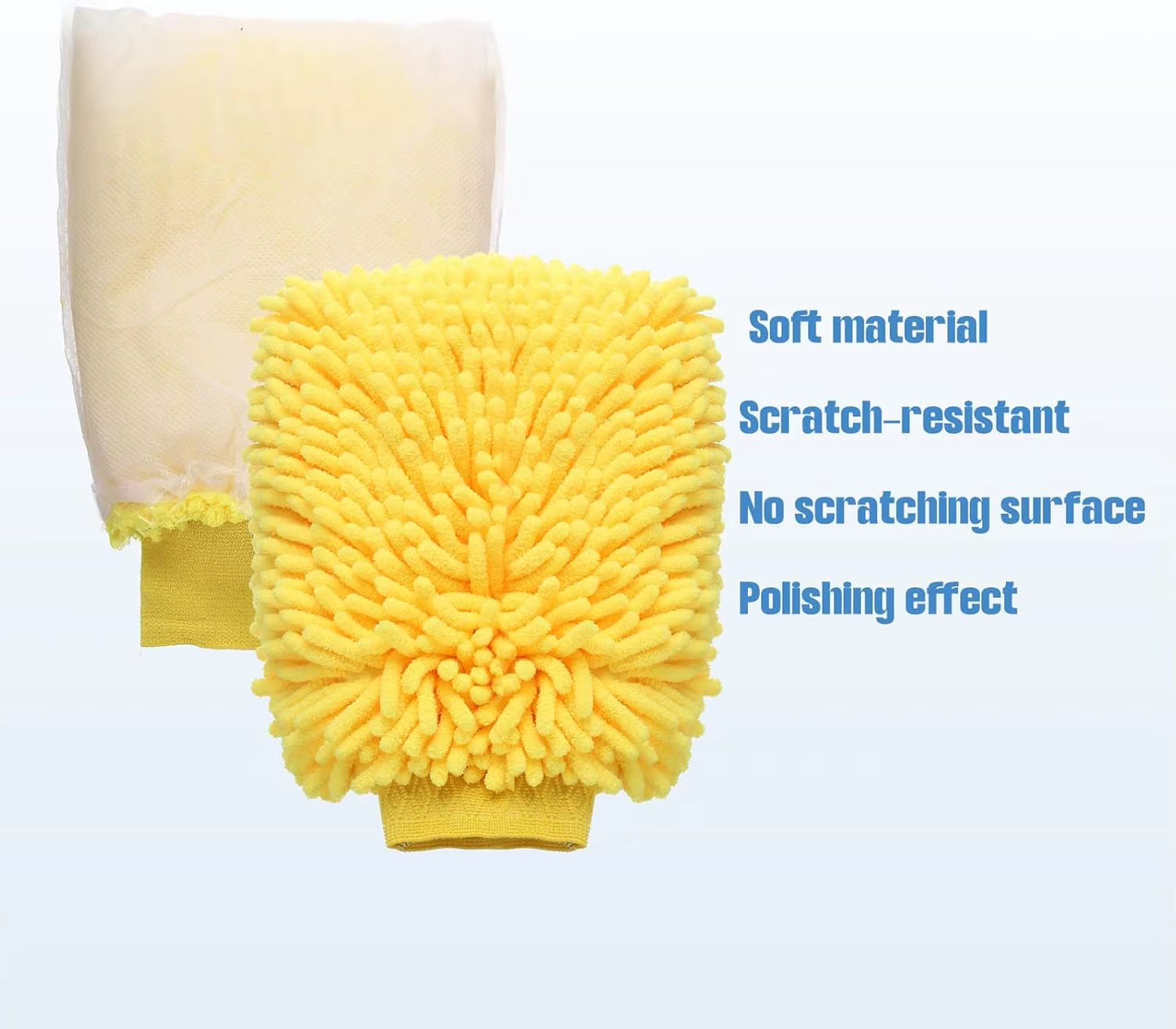 High Quality Wholesale 100% Microfiber Hair Grey Waterproof Car Washing Detailing Mitts Premium Car Cleaning Product