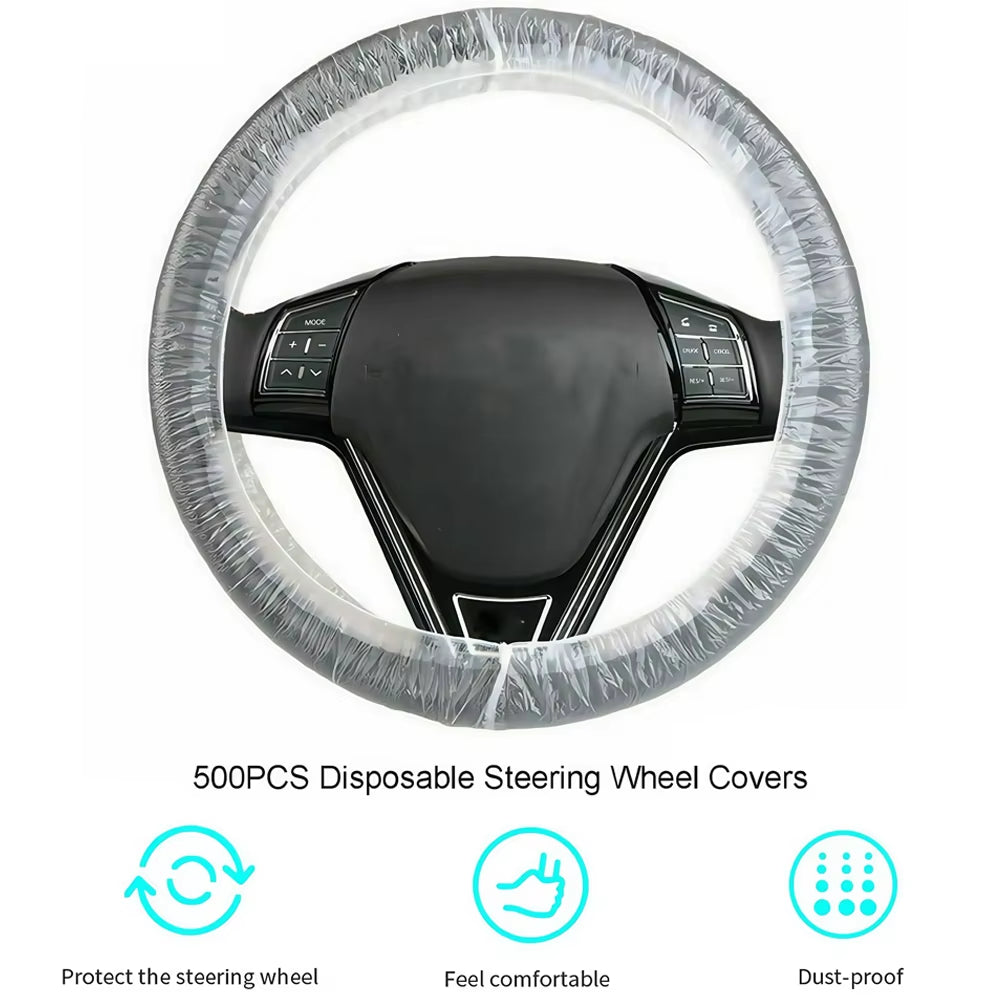 Disposable Steering Wheel Covers,Disposable Steering Wheel Protector with Elastic for Avoiding Scuffs & Scratches,Universal
