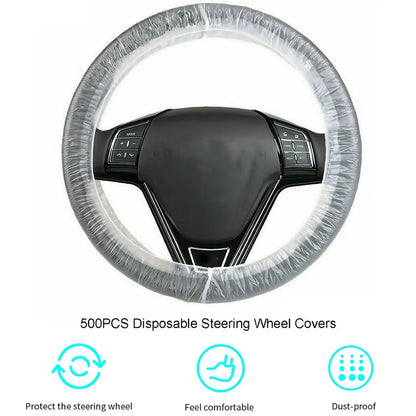 Disposable Steering Wheel Covers,Disposable Steering Wheel Protector with Elastic for Avoiding Scuffs & Scratches,Universal