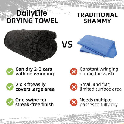 Car Drying Towel (36"X 24"), Twisted Loop Drying Towel, Microfiber Towels for Cars, Super Absorbrnt, Quick Dry, Drying Towels Car Detailing,Microfiber Cleaning Cloth