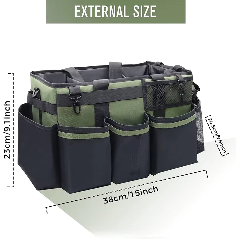 Free Sample Cleaning Supplies Bag with Handles Cleaning Product Rolling Organizer for Car Wash and Housekeeping
