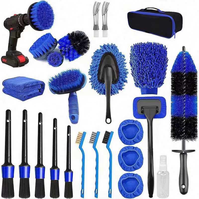 Manufacturers Directly Sell Cross-Border Hot Products Car Cleaning Brush 25 Sets