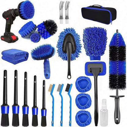 Manufacturers Directly Sell Cross-Border Hot Products Car Cleaning Brush 25 Sets