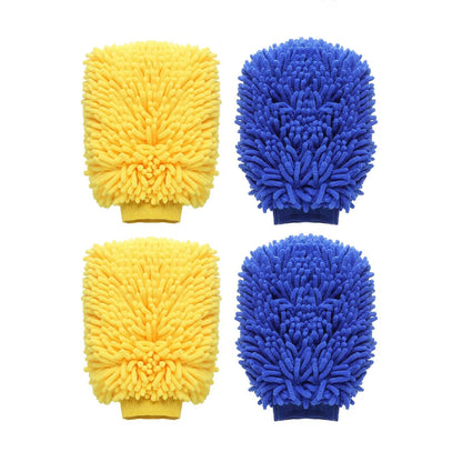 High Quality Wholesale 100% Microfiber Hair Grey Waterproof Car Washing Detailing Mitts Premium Car Cleaning Product