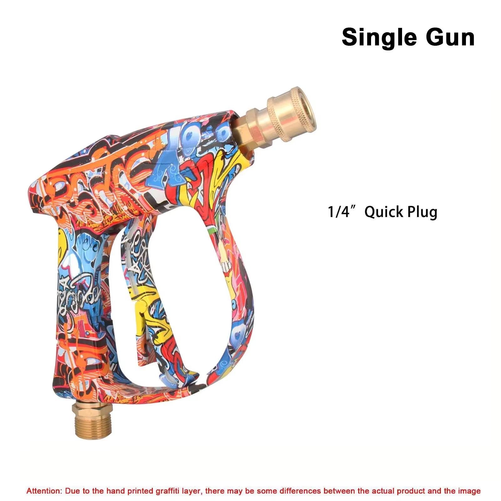 4350PSI High Pressure Water Gun with Graffiti Design, 1L Foam Cannon & 1/4" Quick Connect, Battery-Free for Karcher K Series